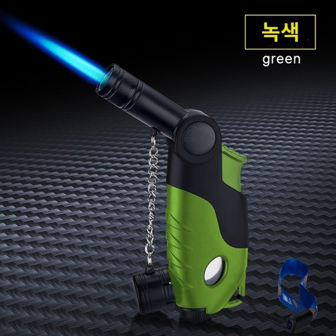 에드학 FZ61 미니 토치 캠핑 2종 검정 차콜 방풍 용접 화염 총 소형 용접 총 금속 휴대용 라이터 조명 담배 향 시가 뜸 점화기 스프레이 건, C.256 신형 녹색 소형 용접총, 1개