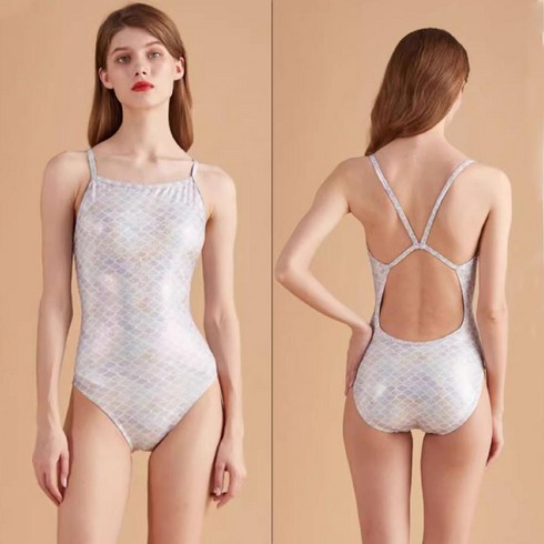여자 졸린 수영복 실내 수영장 비치 V백 레저 탄탄이, 2XL, 머메이드V백