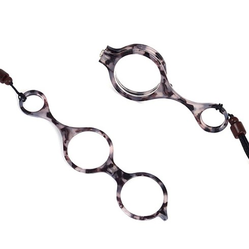 휴대용 접이식 패션 돋보기 목걸이 고급형 확대경 케이스포함 2개입, CHNR002 C1 블루, 2개