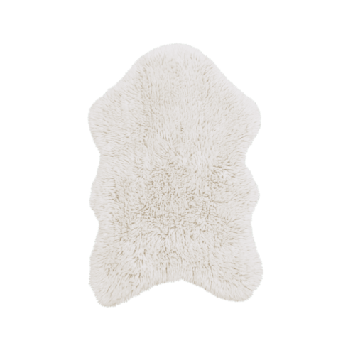 로레나카날 울 100% 러그 WOOLLY 양 미끄럼 방지 75 x 110cm 화이트