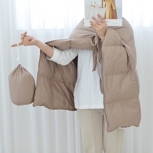 2023년 가성비 최고 보웰 패딩담요 - 따뜻 초경량 패딩 담요 망토 구스다운 2종
