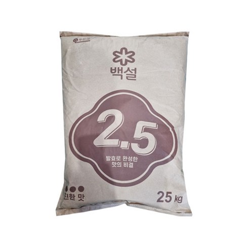 백설 발효조미료 2.5 25Kg 고복합핵산 핵산 MSG 포대2.5 대용량2.5, 1개