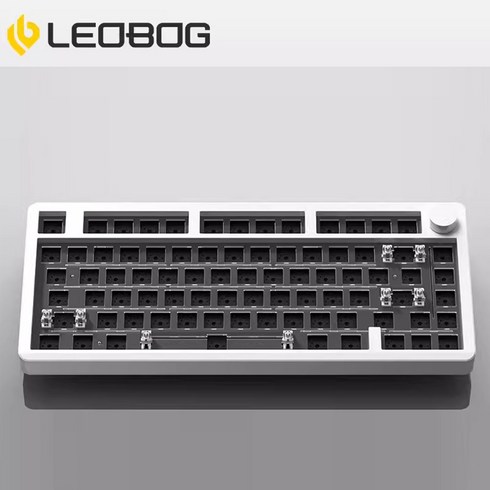 에크스씨샵 LEOBOG Hi8 무선 기계식 게이밍 커스텀 키보드 알루미늄 합금 키트 가스켓 구조 RGB 조명 효과 키보드 키트, 블랙