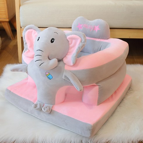 아기 소프트 의자 쇼파 이유식 3개월 6개월 12개월 앉기 연습 쿠션 낙상 방지 소파 동물, 코끼리