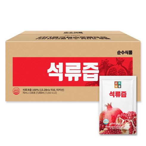 순수식품 석류즙 터키산, 70ml, 100개입