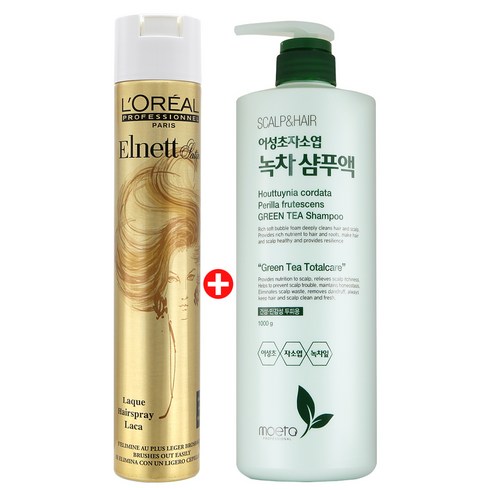에르네뜨스프레이 - 로레알 에르네뜨 헤어스프레이 500ml (어성초 민감용샴푸 1000g) 증정, 1개