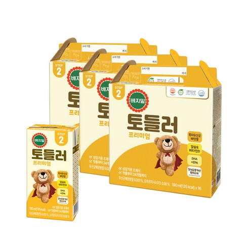 아기베지밀 - 베지밀 토들러 프리미엄 2단계 190mlx48팩, 48개, 190ml