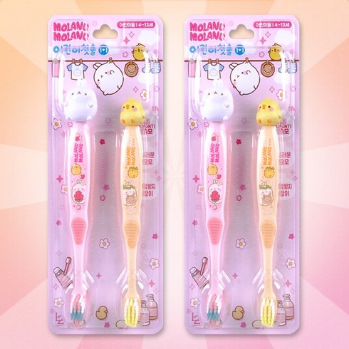 몰랑이 피규어 칫솔 2개입+마술패치 어린이용 4~13세, 2팩, 2개입