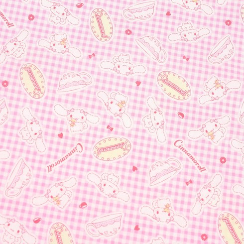 [캐릭터원단] 산리오 시나모롤 체크 패턴 / 시나모롤 깅엄 패턴 원단 / 일본 수입 정품, Light Pink, 1개
