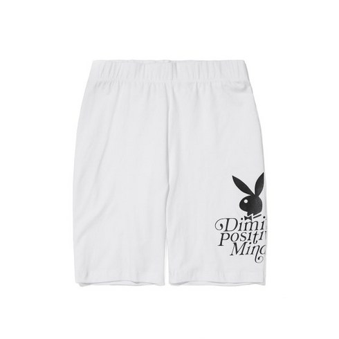 (PLAYBOY X DIMITO) SPANDEX BIKER SHORT WHITE