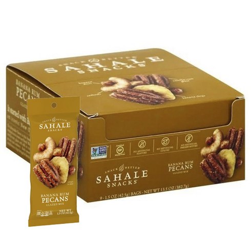 사할리스낵스 글레이즈드 믹스 바나나 럼 피칸 글루텐 프리, 9개, 42.5g