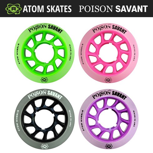 아톰 스케이트 포이즌 서번트 (롤러스케이트 바퀴 휠 Atom Skates Poison Savant 사반트 59mm x 38mm), Smoke (4개)