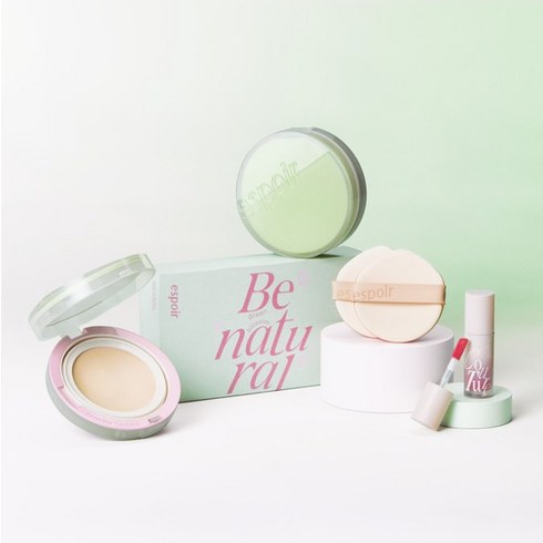 비내추럴 쿠션 그린블라썸 에디션 (쿠션 단품+세레나데 미니틴트+퍼프2매 구성), 아이보리