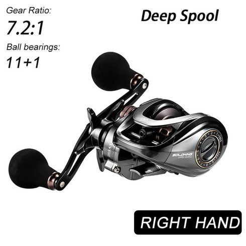 2023년 가성비 최고 도요코바4 - 4점대베이트릴HIAW200 Baitcasting 낚시 릴 자기 브레이크 시스템 9.5Kg 드래그 11 + 1BB 5.4:1 고속 낚시, 08 Right Deep 7.2
