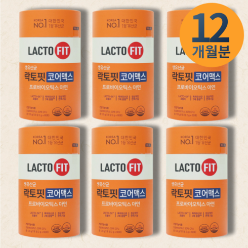락토핏 종근당건강 생유산균 코어맥스, 60포, 2g, 6개