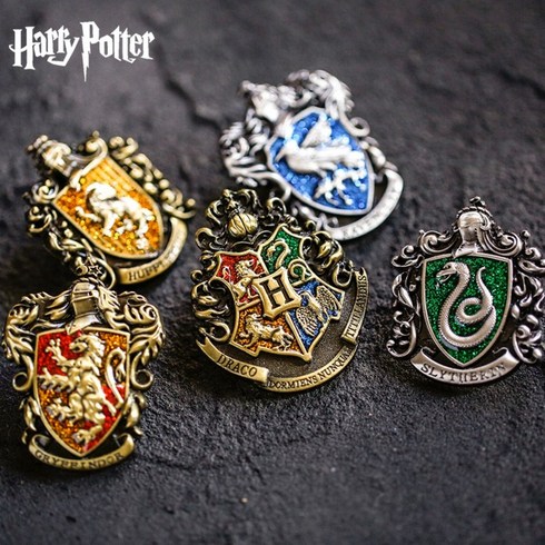 해리 포터 호그와트 기숙사 엠블럼 브로치 배지 세트