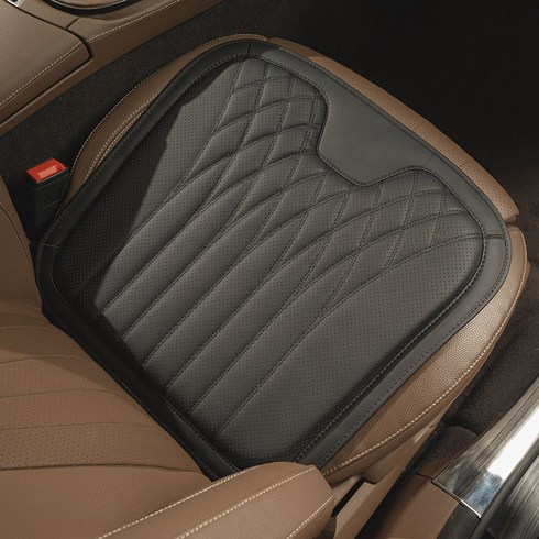 나파가죽 메모리품 통풍 방석 허리쿠션 등쿠션 포르쉐 BMW 벤츠 제네시스 볼보 차량용 방석 사계절용, 1개, 방석(블랙컬러)