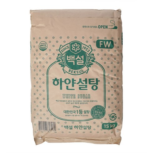 2023년 가성비 최고 설탕15kg - 백설 하얀설탕, 15kg, 1개