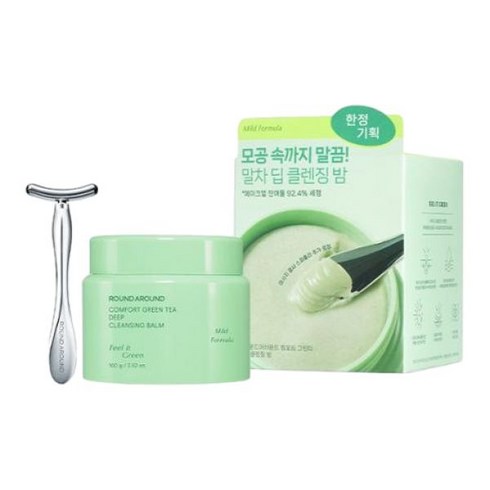 NEW 라운드어라운드 컴포트 그린티 딥 클렌징 밤 100g 기획 +괄사 스파츌라 증정