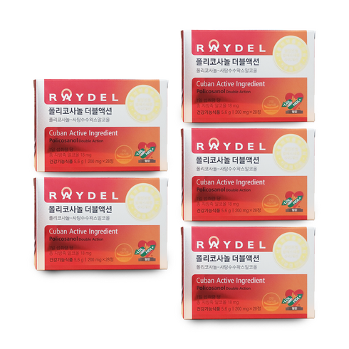 폴리코사놀 더블액션 8박스  - 레이델 폴리코사놀 더블액션 200 mg X 28정, 5개