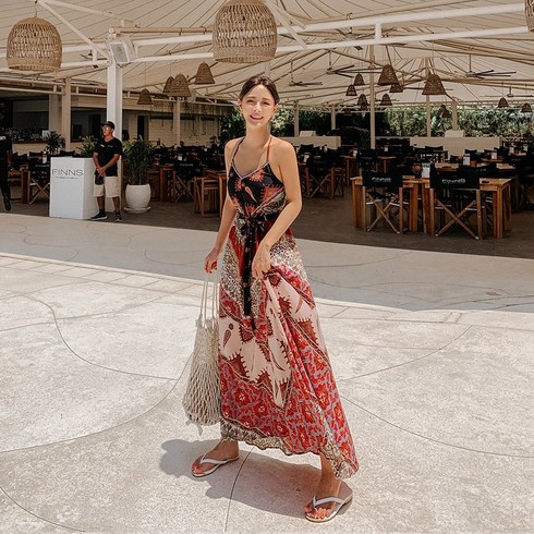 발리비키 페플럼 에스닉 롱 원피스