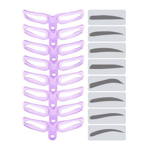 해강코퍼레이션 여성용 눈썹 그리기 틀 가이드 8종 세트, 1세트