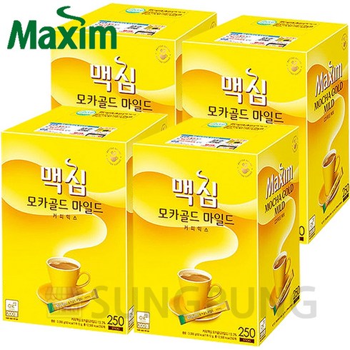 맥심모카골드210 - 동서식품 맥심 모카골드 마일드 커피믹스 스틱 210T x4개, 12g, 250개입, 4개