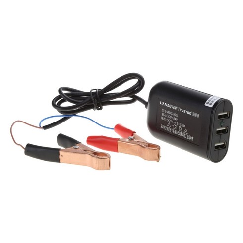 배터리 클립 파워 어댑터 12V 24V 24V 24V 24V 24V 24V 24V 24V로 충전기 USB 충전기
