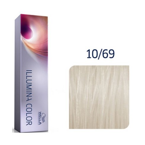 wella Professionals Illumina 영구 헤어 컬러 100% 회색 적용 범위 모든 색상, 10/69 Lightest Blonde/Violet C