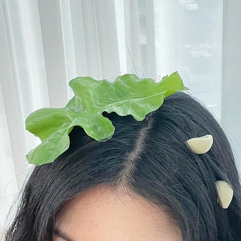 피케이몰 마늘 상추 머리핀 웃기고 특이한 헤어핀