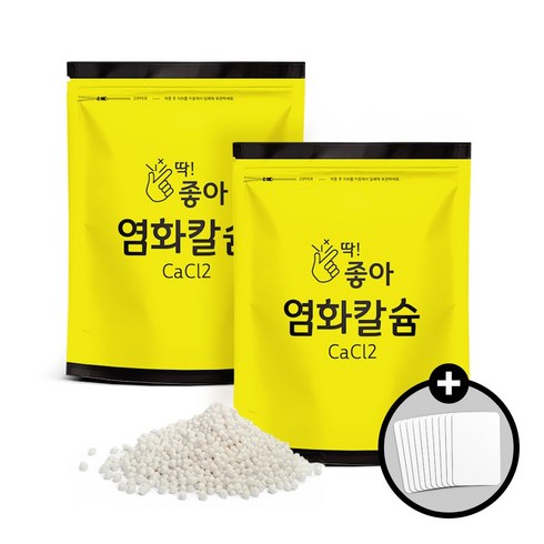 염화칼슘 - 딱좋아 염화칼슘 3kg 2개 + 투습지 10장 구슬타입 염화칼슘 제습제 리필용