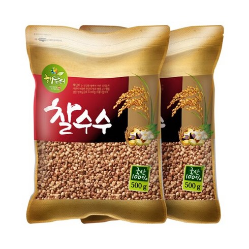 수수가루 - 국산 찰수수 1kg (500gx2봉), 2개