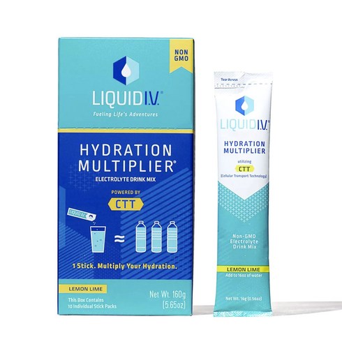 리퀴드이브 하이드레이션 멀티플라이어 일렉트로라이트 드링크 믹스 레몬 라임 16g, 160g, 1개