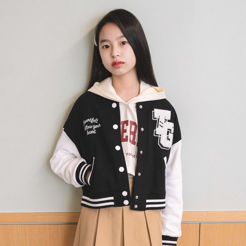 2023년 가성비 최고 더데이걸즈 야구점퍼 - [더데이걸] 힙해크롭야구점퍼 TGJA23802_7358
