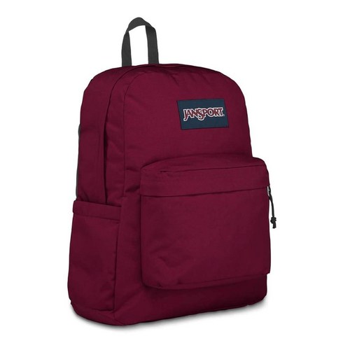 JanSport 유니 슈퍼브레이크 플러스 백팩 민트 칩 원 사이즈, 러셋 레드