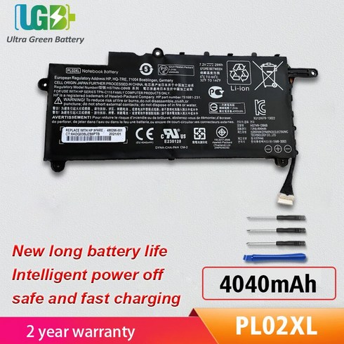 노트북부품 UGB 새로운 PL02XL HP 파빌리온 11 X360 11n010dx 11n000snx 11N014TU 751681421 HSTNNLB6B TPNC115 11n029T, [01] Black