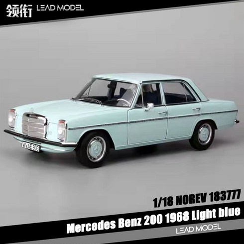 2023년 가성비 최고 그렌라간블루레이 - 벤츠 다이캐스트 모형 - 1/18 200 Benz 1968 blue NOREV 합금 모형, 기본