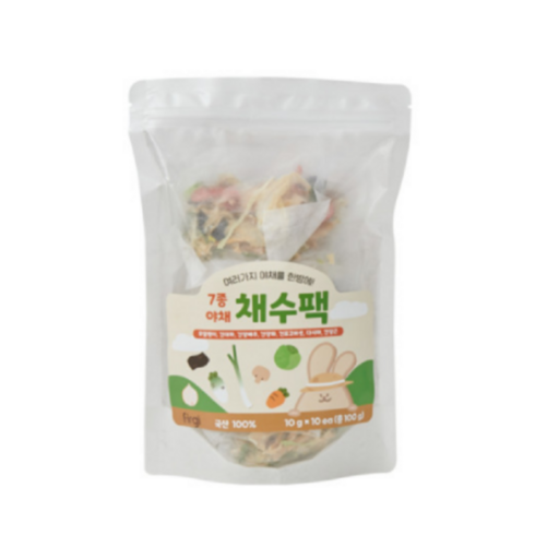 이유식채수 - 퍼기 이유식 어린이 채수팩 10개입, 야채맛, 100g, 1개