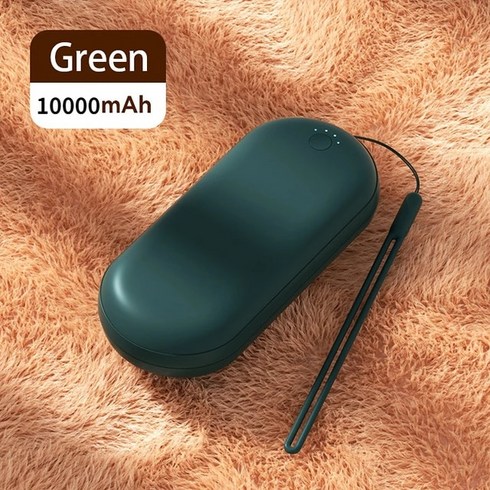 휴대용손난로 충전식 전기 핸드 워머 스토브 겨울 충전 파워 뱅크 히터 USB 20000mAh, 1.10000mAh Green