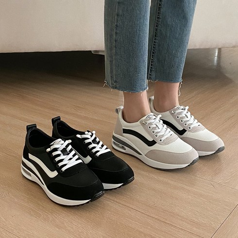 2023년 가성비 최고 여성키높이운동화 - 슈리오 여성용 에어 키높이 가죽 운동화 6cm