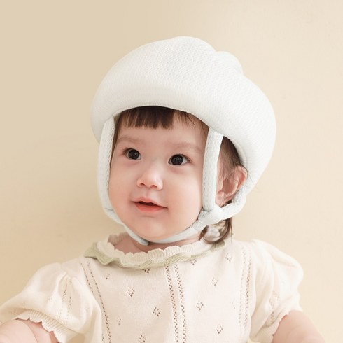 베이비팜 아기 머리 쿵 보호대 헬멧, 화이트, 1개