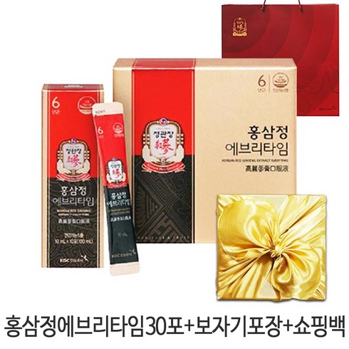 2024년 가성비 최고 정관장 에브리타임 - 정관장 홍삼정 에브리타임 10mL 30포 + 쇼핑백, 1개