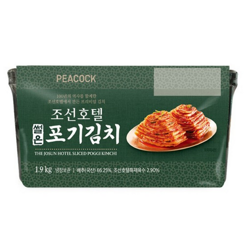 조선호텔썰은김치 - 빠른 배송 피코크 조선호텔 썰은 포기김치 1.9kg, 1개, 상세페이지 참조