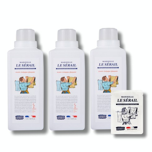 르세라이 마르세유 자연유래 세탁 세제, 여행용30ml 1개, 3통, 1800ml