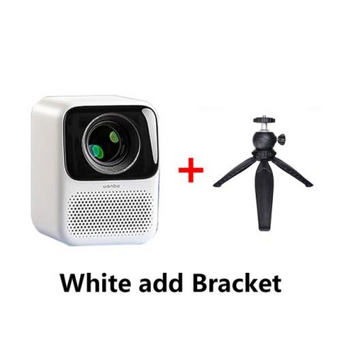 WANBO 2023 완보 글로벌 버전 스마트 휴대용 T2 HD 1080P 450ANSI AI 자동 초점 홈 시어터 신제품, White add Bracket, 2) White add Bracket