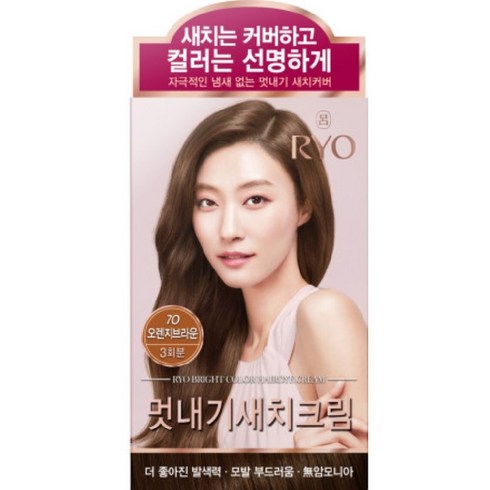 려 우아채 멋내기 새치크림 염모제 6종, 7O 오렌지브라운, 4개