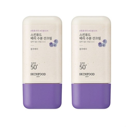 1+1 스킨푸드 베리 수분 유기자차 선크림, 2개, 50ml