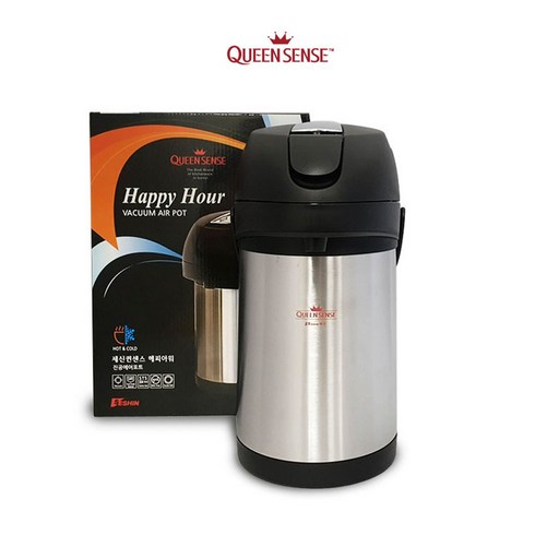 퀸센스 보온보냉 에어포트 보온병, 혼합색상, 2.5L, 1세트