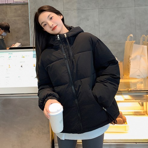 2023년 가성비 최고 여성경량숏패딩 - ANYOU 여성 경량 데일리 자켓 두꺼운 따뜻한 여성 패딩점퍼