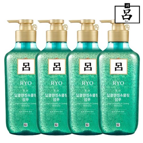 려 청아 딥클렌징 쿨링 샴푸, 550ml, 4개